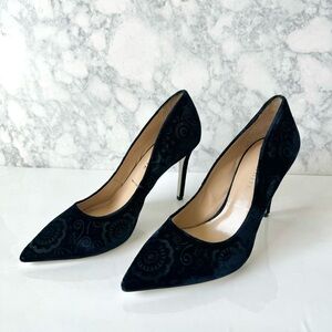 Ron White Navy Velvet Pointed Toe Stiletto Pumps Size 38/7.5 US